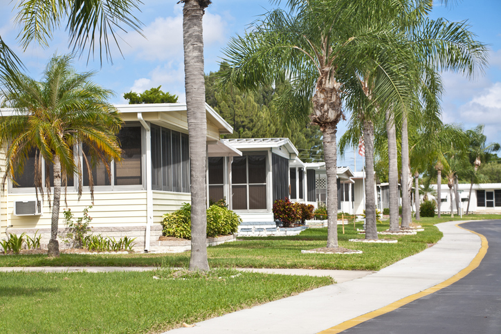 Street scape in a mobile home community