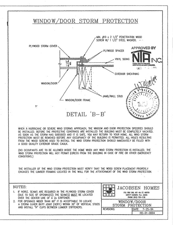 Storm Protection Instructions for Windows and Doors B-B