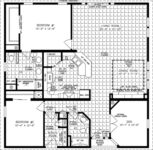 Triple wide floor plan, two bedrooms, two baths, Living room, Den, large dining room, kitchen with walk-in pantry and laundry room