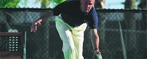 Man playing Bocce ball