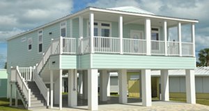 Home on stilts in Ocean Breeze with parking below