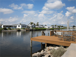 Water front homes with docks