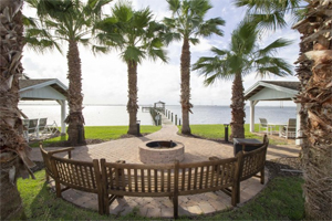 Fire pit overlooking water